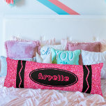 Hot Pink Glitter Crayon Custom Name Body Pillow<br><div class="desc">Add any name or text to this plush extra long body pillow,  featuring a simulated glitter colorful crayon-like design,  easily using zazzles personalization tool</div>