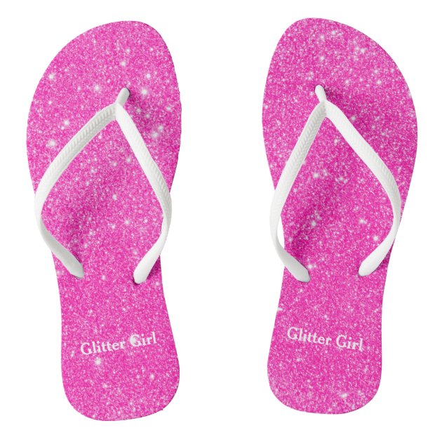 pink sparkly flip flops