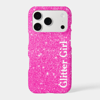 Hot Pink Glitter Girl Show Your Glamours Sparkle iPhone 17 Pro Case