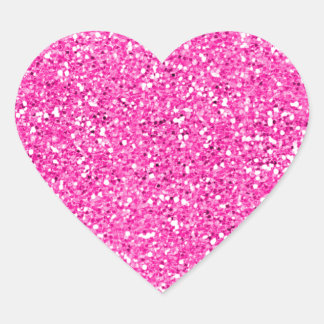 Hot Pink Glitter Heart Sticker