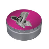 Hot Pink Glitter High Heels Birthday Party Candy Candy Tin (Side)