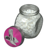 Hot Pink Glitter High Heels Birthday Party Candy Glass Candy Jar (Opened)