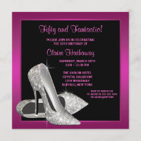 Hot Pink Glitter High Heels Womans Birthday Party