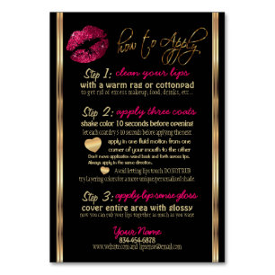 Hot Pink Glitter Instructions, Tips and Tricks Table Number