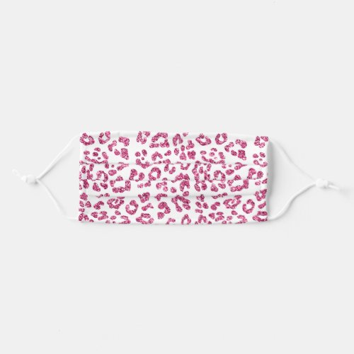 Hot Pink Glitter Leopard Cheetah Print Fashion Adult Cloth Face Mask