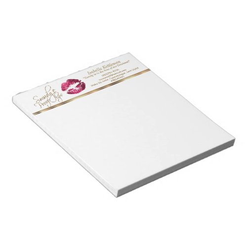 Hot Pink Glitter Lips Notepad