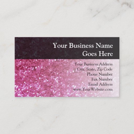 Customizable Hot Pink Glitter Look Business Card Templates