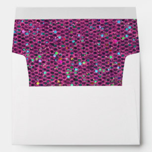 Hot Pink Glitter Look Envelope