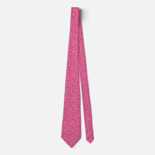 Hot Pink Glitter Metallic Print Wedding Groomsmen Neck Tie