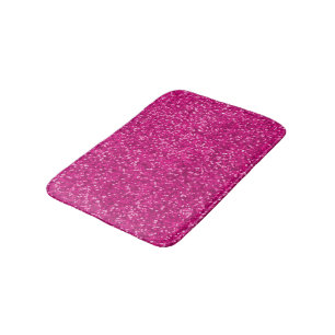 Hot Pink Glitter Pattern Look Girly Glamour Bath Mat