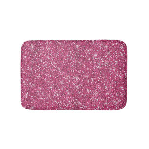 Hot Pink Glitter Printed Bath Mat