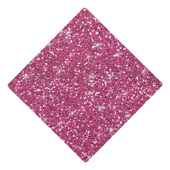Hot Pink Glitter Printed Graduation Cap Topper (Front)