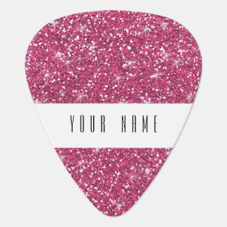 Hot Pink Glitter Printed Guitar Pick