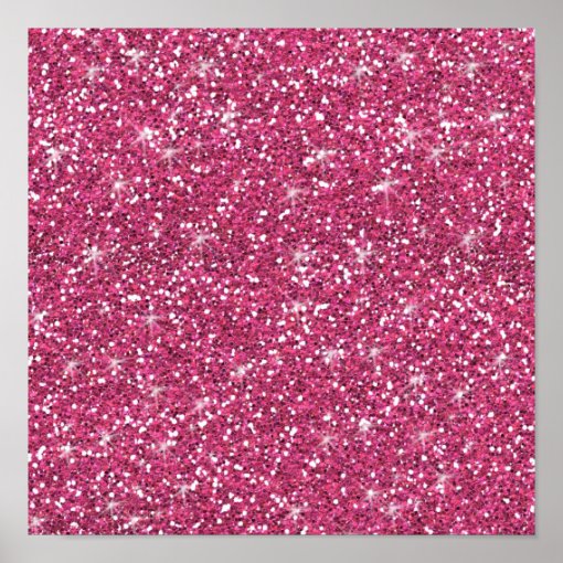 Hot Pink Glitter Printed Poster | Zazzle