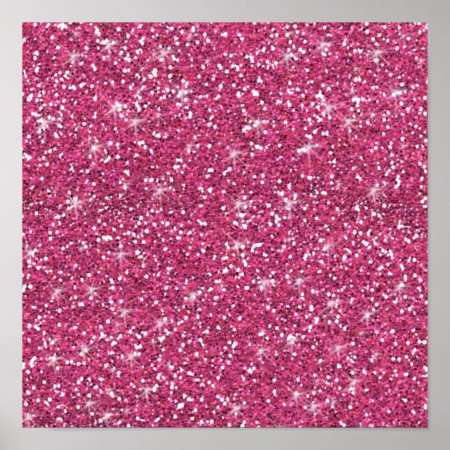 Hot Pink Glitter Printed Poster (Front)