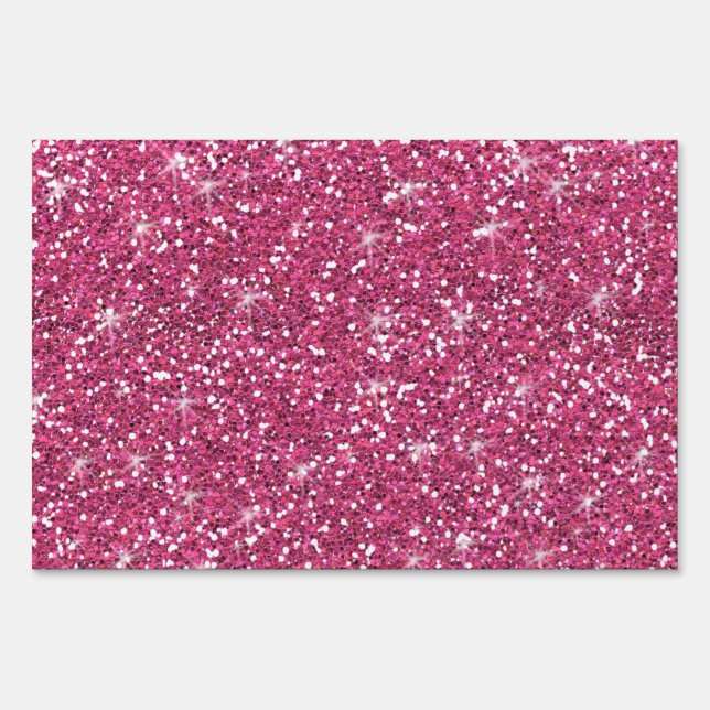 Hot Pink Glitter Printed Yard Sign (Front)