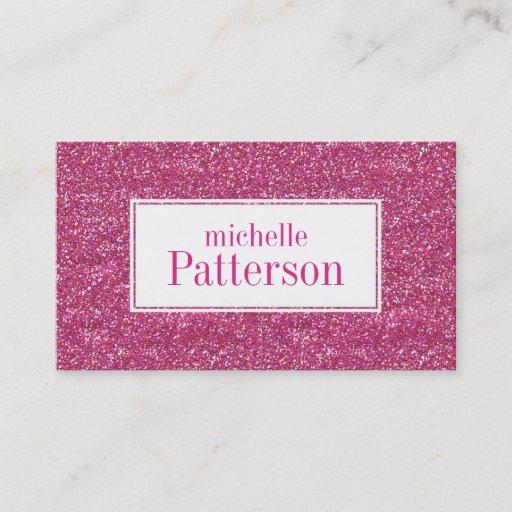 Customizable Hot Pink Glitter Professional Business Cards