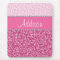 Hot Pink Glitter Rhinestone Leopard Bling Mousepad