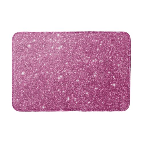 Hot Pink Glitter Sparkles Bathroom Mat