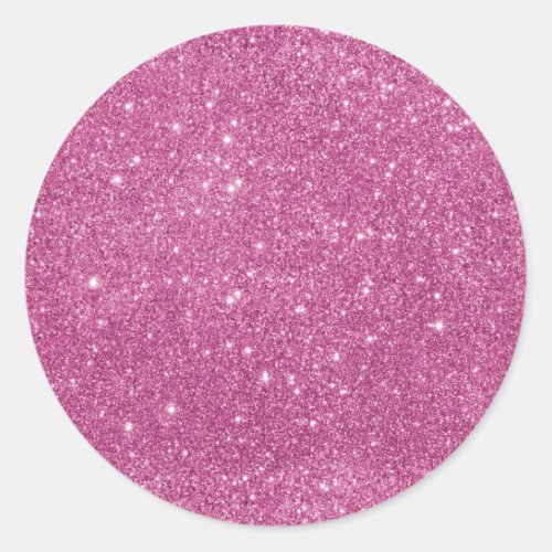 Hot Pink Glitter Sparkles Classic Round Sticker