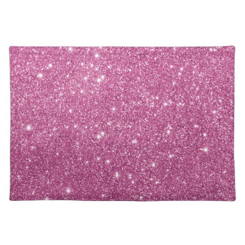 Hot Pink Glitter Sparkles Cloth Placemat