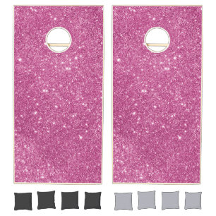 Hot Pink Glitter Sparkles Cornhole Set