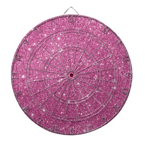 Hot Pink Glitter Sparkles Dartboard With Darts