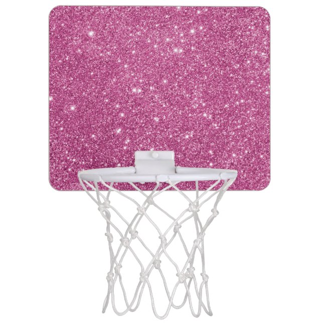 Hot Pink Glitter Sparkles Mini Basketball Hoop (Front)