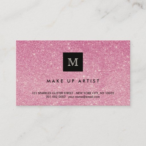 Customizable Hot Pink Glitter Sparkles Modern Chic Profile Card Business Cards