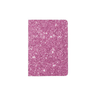 Hot Pink Glitter Sparkles Passport Holder
