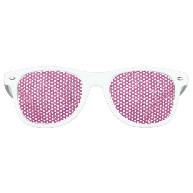 Hot Pink Glitter Sparkles Retro Sunglasses (Front)