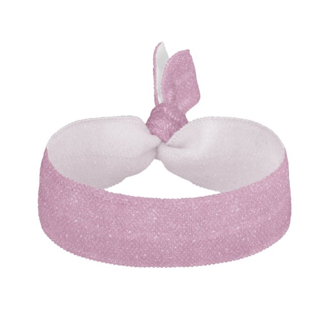Hot Pink Glitter Sparkles Ribbon Hair Tie (Front)