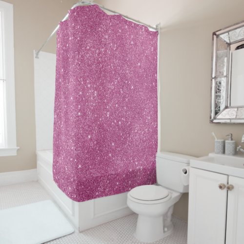 Hot Pink Glitter Sparkles Shower Curtain