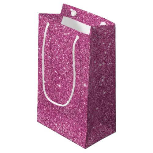 Hot Pink Glitter Sparkles Small Gift Bag