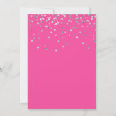Hot Pink Glitter Sparkles SWEET SIXTEEN 16 Party Invitation (Back)
