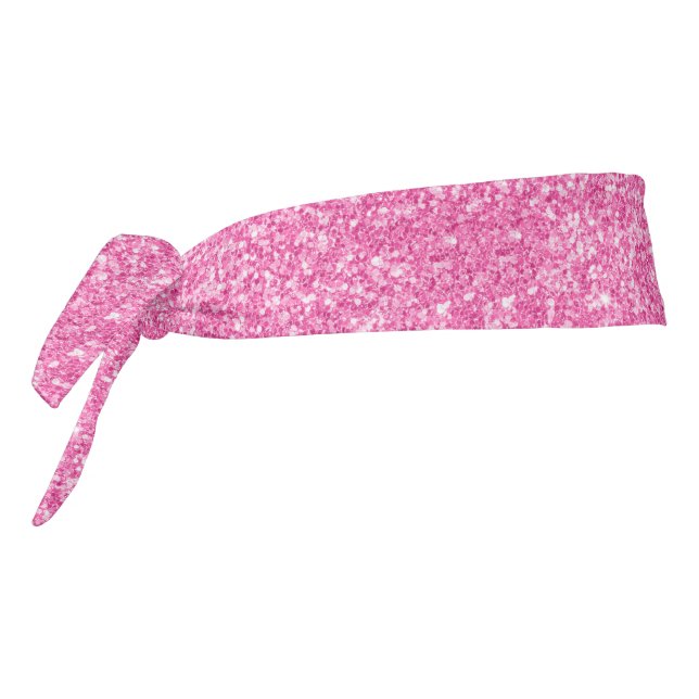 Hot Pink Glitter Texture Print Tie Headband (Rotate 270)