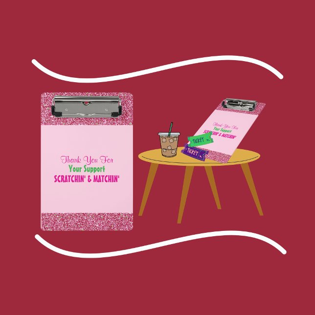 Hot Pink Glitter Thank You for Scratch Offs Mini C Mini Clipboard (Creator Uploaded)