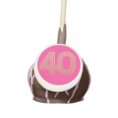 Hot Pink Gold 40th Birthday Cake Pops (Front)