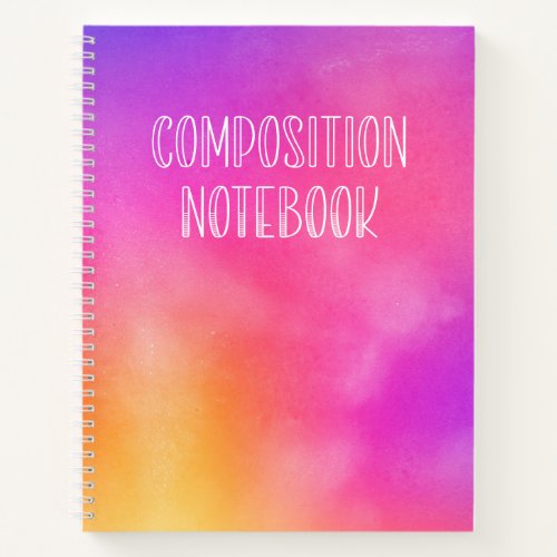 Hot Pink Gold Abstract Sunrise Composition Notebook