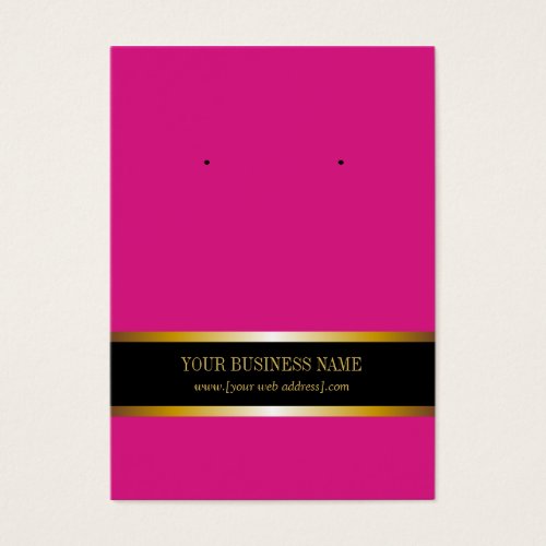 Hot Pink Gold Black Custom Earring Card