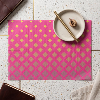 Hot Pink Gold Geometric Ombre Boutique Favor Tissue Paper