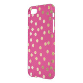 Hot Pink Gold Glitter Dots Clear Phone Case | Zazzle