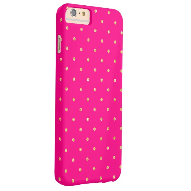 Hot Pink Gold Glitter Small Polka Dots Pattern Case-Mate iPhone Case (Back/Right)