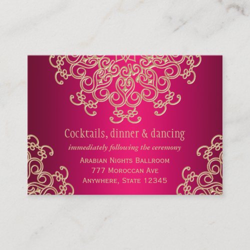 Hot Pink Gold Indian Inspired Enclosure Card
