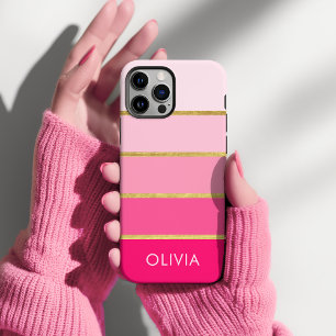 Hot Pink & Gold Modern iPhone 17 Case