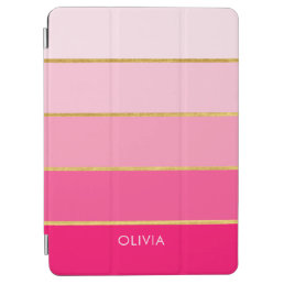 Hot Pink &amp; Gold Modern iPad Air Cover