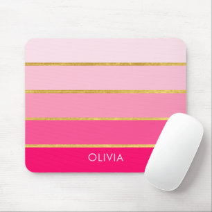 Hot Pink & Gold Modern Mouse Pad