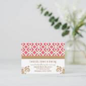 Hot Pink Gold Moroccan Reception Enclosure Card (Standing Front)