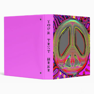 Hot Pink Gold New Peace Sign Binder