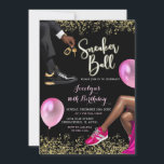 Hot Pink Gold Sneaker Ball Sweet 16th Birthday Invitation<br><div class="desc">Hot Pink Gold Sneaker Ball Sweet 16th Birthday Invitation</div>